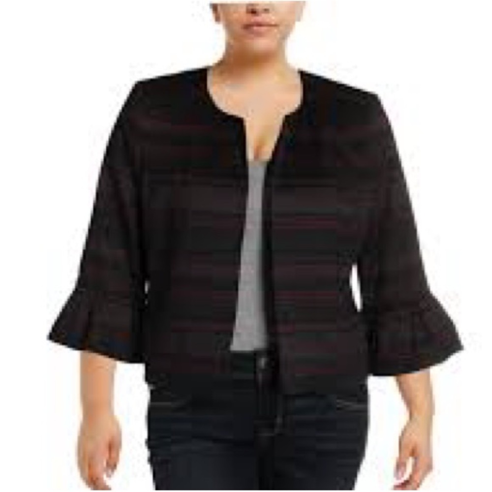 NINE WEST Women's Stripe Blazer Sz 10 (Defect for a repair guru 😊)